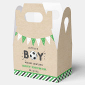 男の子だ!サッカーをテーマにした共同ベビーシャワー フェイバーボックス (オープン)