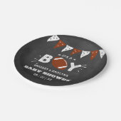 男の子だ！サッカーをテーマにした共同ベビーシャワー ペーパープレート (アングル)