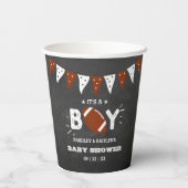 男の子だ！サッカーをテーマにした共同ベビーシャワー 紙コップ (裏面)