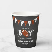 男の子だ！サッカーをテーマにした共同ベビーシャワー 紙コップ (正面)