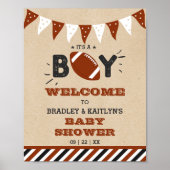 男の子だ！サッカーをテーマにした赤ちゃんシャワーへようこそ ポスター (正面)