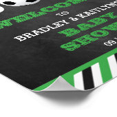 男の子だ！サッカーをテーマにした赤ちゃんシャワーへようこそ ポスター (角)