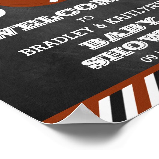 男の子だ!サッカーをテーマにした赤ちゃんシャワーへようこそ ポスター (角)