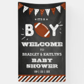 男の子だ!サッカーをテーマにした赤ちゃんシャワーへようこそ 横断幕 (縦)