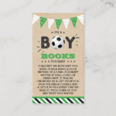 男の子だ！サッカーをテーマにした赤ちゃんシャワー予約リクエスト エンクロージャーカード (正面)