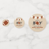 男の子だ！サッカーをテーマにした赤ちゃんシャワー写真 コンフェッティ (正面)