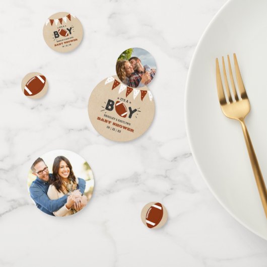 男の子だ！サッカーをテーマにした赤ちゃんシャワー写真 コンフェッティ (グループ)