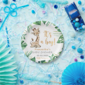 男の子だ!サファリキレーフベビーシャワープレート ペーパープレート (パーティー)