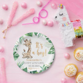 男の子だ!サファリキレーフベビーシャワープレート ペーパープレート (パーティー)