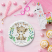 男の子だ!サファリライオンベビーシャワープレート ペーパープレート (パーティー)