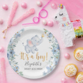 男の子だ！スイートエレファントベビーシャワーパーティー ペーパープレート (パーティー)