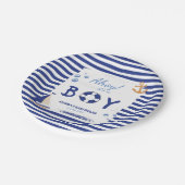 男の子だ！セーラーマリンブルーベビーシャワー ペーパープレート (アングル)