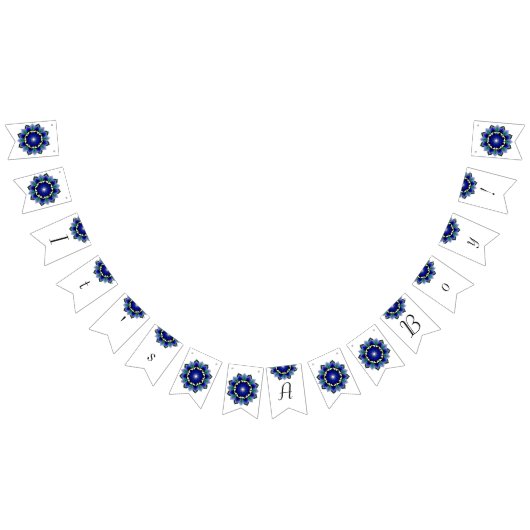 男の子だ！ダークブルーのマンダラ バンティングフラッグ (全)