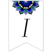 男の子だ！ダークブルーのマンダラ バンティングフラッグ (第3の旗)