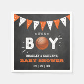 男の子だ！バスケットボールをテーマにした共同ベビーシャワー スタンダードカクテルナプキン (正面)