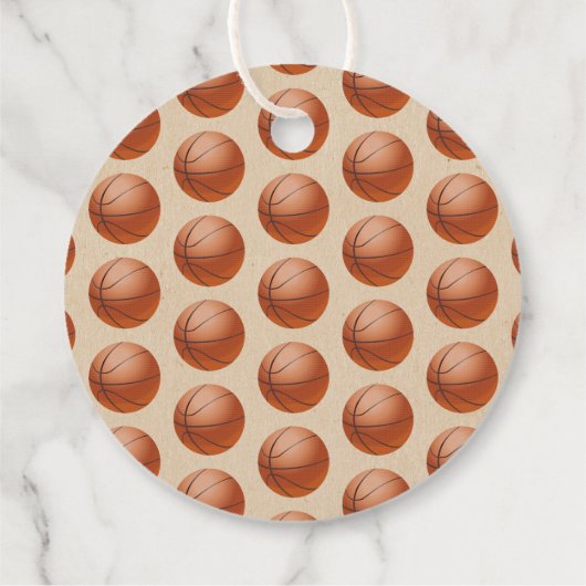 男の子だ！バスケットボールをテーマにした共同ベビーシャワー フェイバータグ (裏面)