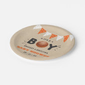 男の子だ!バスケットボールをテーマにした共同ベビーシャワー ペーパープレート (アングル)