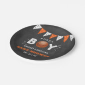 男の子だ!バスケットボールをテーマにした共同ベビーシャワー ペーパープレート (アングル)