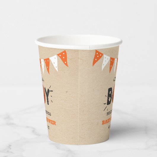男の子だ！バスケットボールをテーマにした共同ベビーシャワー 紙コップ (右)