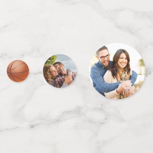 男の子だ!バスケットボールをテーマにした赤ちゃんシャワー写真 コンフェッティ (裏面)