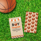 男の子だ！バスケ赤ちゃんシャワーおむつラッフル エンクロージャーカード