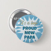 男の子だ!パパ誇りを持ったボタン 缶バッジ (正面&裏面)