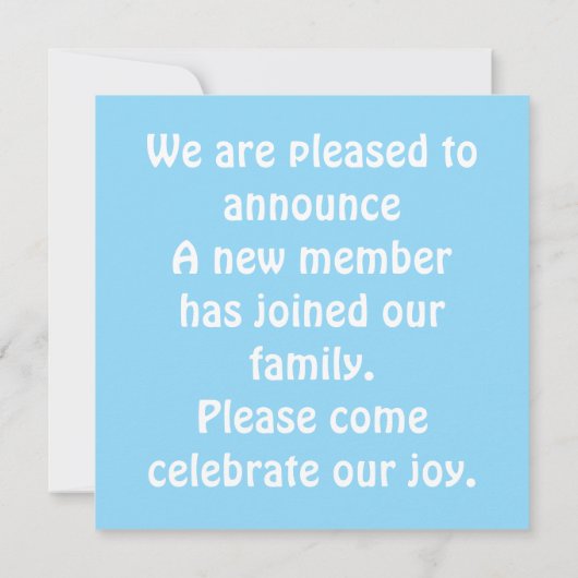 男の子だ！フラット案内カード 案内状 (裏面)