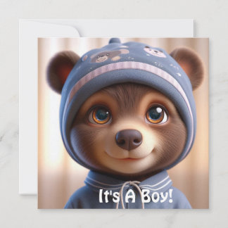 男の子だ!フラット案内カード 案内状