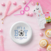 男の子だ！ブルーサッカーの赤ちゃんシャワー ペーパーボウル (パーティー)