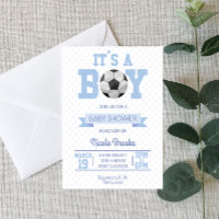 男の子だ!ブルーサッカーボール赤ちゃんシャワー