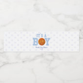 男の子だ！ブルーバスケットボールベビーシャワー ペットボトルラベル (シングルラベル)