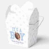 男の子だ！ブルーフットボールのベビーシャワー フェイバーボックス (オープン)