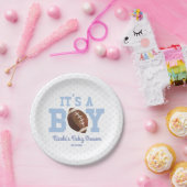 男の子だ！ブルーフットボールのベビーシャワー ペーパープレート (パーティー)