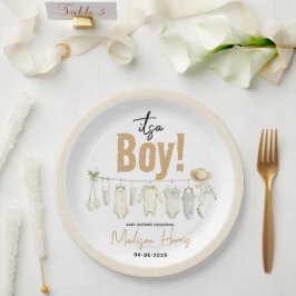 男の子だ！ブルーベビーシャワー – かわいい&甘い ペーパープレート