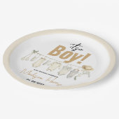 男の子だ！ブルーベビーシャワー – かわいい&甘い ペーパープレート (アングル)