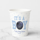 男の子だ!ブルーボーリングボール赤ちゃんシャワー 紙コップ (正面)
