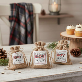 男の子だ！プライド素朴ランバージャックベビーシャワー スクエアシール