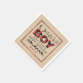 男の子だ!プライド素朴ランバージャックベビーシャワー スタンダードカクテルナプキン (角)