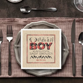 男の子だ!プライド素朴ランバージャックベビーシャワー スタンダードカクテルナプキン