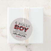 男の子だ！プライド素朴ランバージャックベビーシャワー フェイバータグ (インサイチュ)