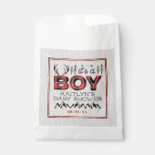 男の子だ!プライド素朴ランバージャックベビーシャワー フェイバーバッグ (正面)