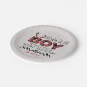 男の子だ!プライド素朴ランバージャックベビーシャワー ペーパープレート (アングル)