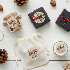 男の子だ！プライド素朴ランバージャックベビーシャワー ラウンドシール