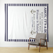 男の子だ！ベイビーシャワーの写真撮影ブース タペストリー (インサイチュ(横))