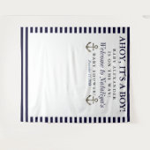 男の子だ！ベイビーシャワーの写真撮影ブース タペストリー (正面(横))