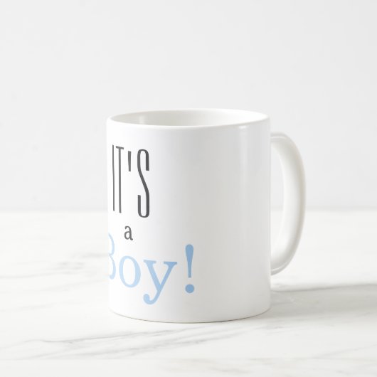 男の子だ！ベビーシャワーパーティー好意マグカップ コーヒーマグカップ (正面右)