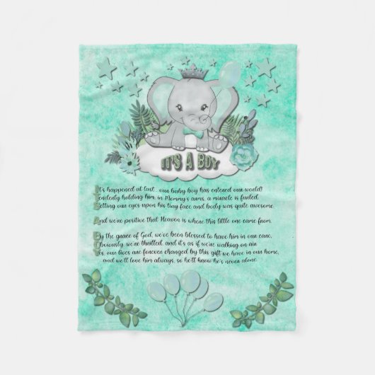 「男の子だ」ベビーブランケット フリースブランケット (正面)