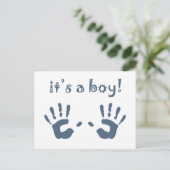 男の子だ：ベビー版印刷のお知らせ 案内ポストカード (スタンド正面)