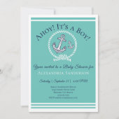 男の子だ!ベビー航海のシャワー招待状 招待状 (正面)