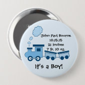 男の子だ！ボタンブルー潮潮列車 缶バッジ (正面&裏面)